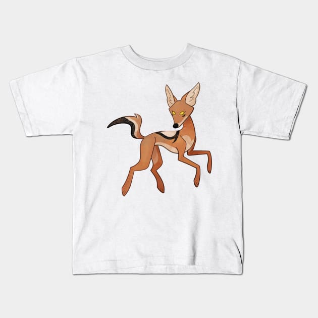 Cozy Jackal Kids T-Shirt by Phoenix Baldwin